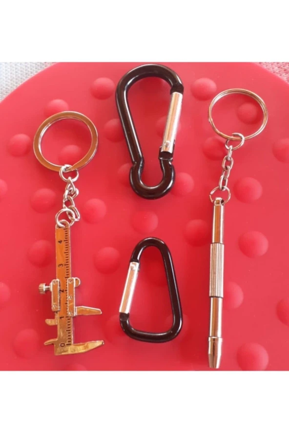Depolife Anahtarlık Kumpas Saatci Tornavida Karabina Seti Fonksiyonel Mini Yıldız Düz Hassas Kumpasl Set - 3