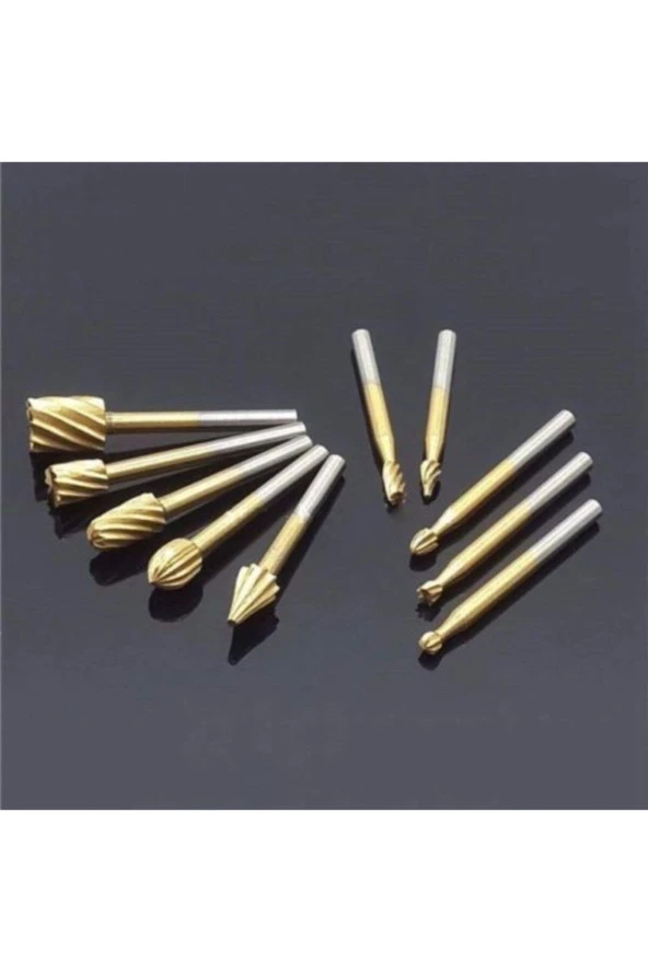 Depolife 10 Parça Hss Titanyum Ahşap Için Freze Uç Seti Dremel Benzeri Gravür Makinası Için Kalıpçı 3mm Şaft - 3