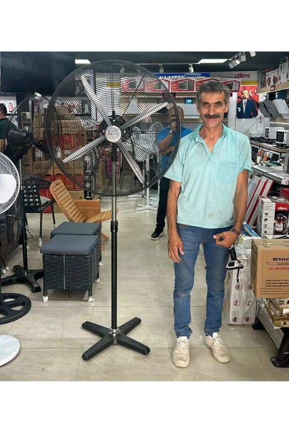 Depolife Sanayi Tipi Vantilatör Battal boy Metal Ayaklı Pervane 75cm Açık hava cafe restoran hava vantilatörü