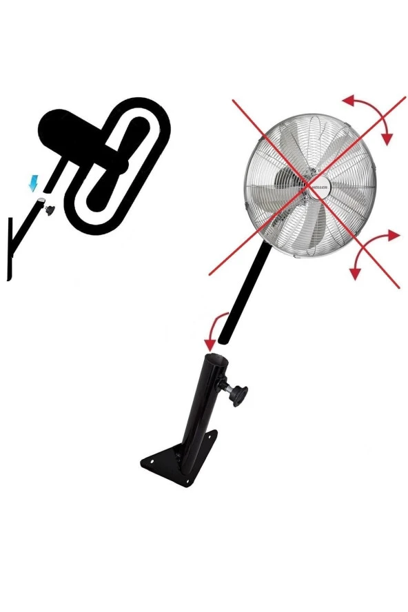 Depolife Üniversal Ayaklı Vantilatör Duvar Montaj Aparatı Kahvehane Cafe Ofis Için Vantilatör Fan Ayağı