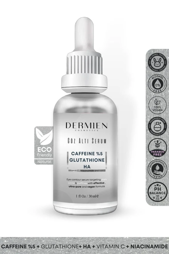 Göz Altı Aydınlatıcı, Kırışıklık Karşıtı Serum Caffeine %5, Glutathione, Ha, Vitamin C, Niacinamide