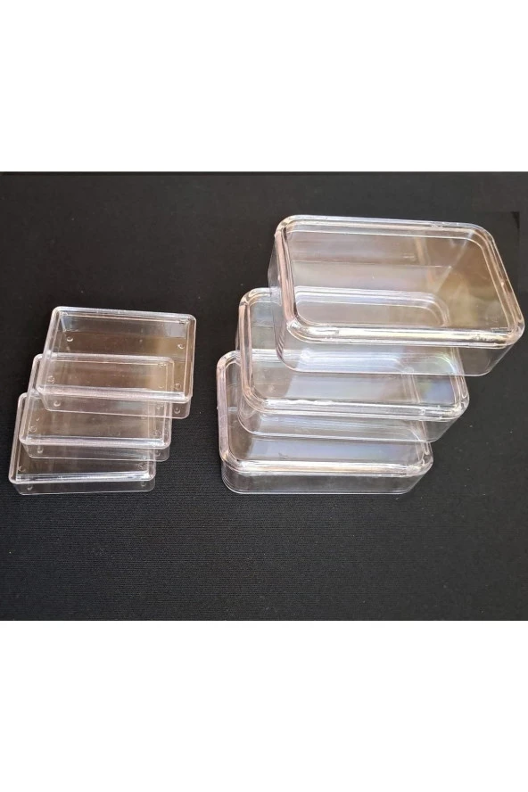 Depolife Şeffaf Kapaklı Organizer Kutu Seti 12 Parça Saklama Renksiz 6 Kutu Takımı Kuyumcu Olta