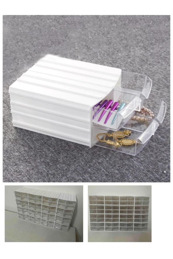Depolife Şeffaf Çekmeceli Organizer Kutu 8 Kutu 32 Bölmeli Dremel Gravür Boncuk Mücevher Saklama Kutusu - 2