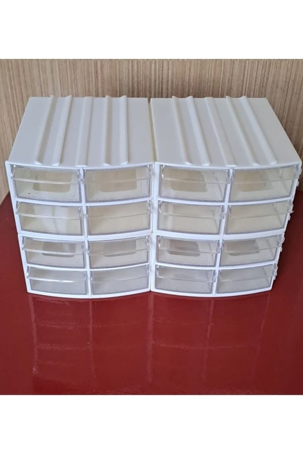 Depolife Şeffaf Çekmeceli Organizer Kutu 4 Kutu 16 Bölmeli Dremel Gravür Boncuk Mücevher Saklama Kutusu - 2