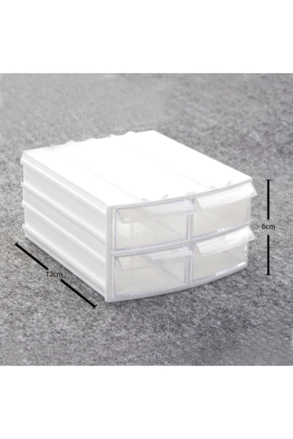 Depolife Şeffaf Çekmeceli Organizer Kutu 4 Çekmeceli Dremel Gravür Aboncuk Mücevher Saklama Organizer Kutusu - 2