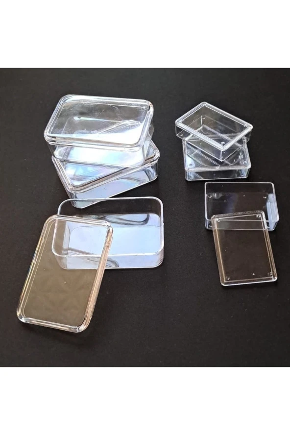 Depolife Şeffaf Kapaklı Organizer Kutu Seti 12 Parça Saklama Renksiz 6 Kutu Takımı Kuyumcu Olta - 3