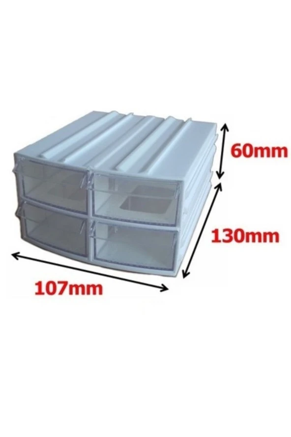Depolife Şeffaf Çekmeceli Organizer Kutu 4 Çekmeceli Dremel Gravür Aboncuk Mücevher Saklama Organizer Kutusu - 3