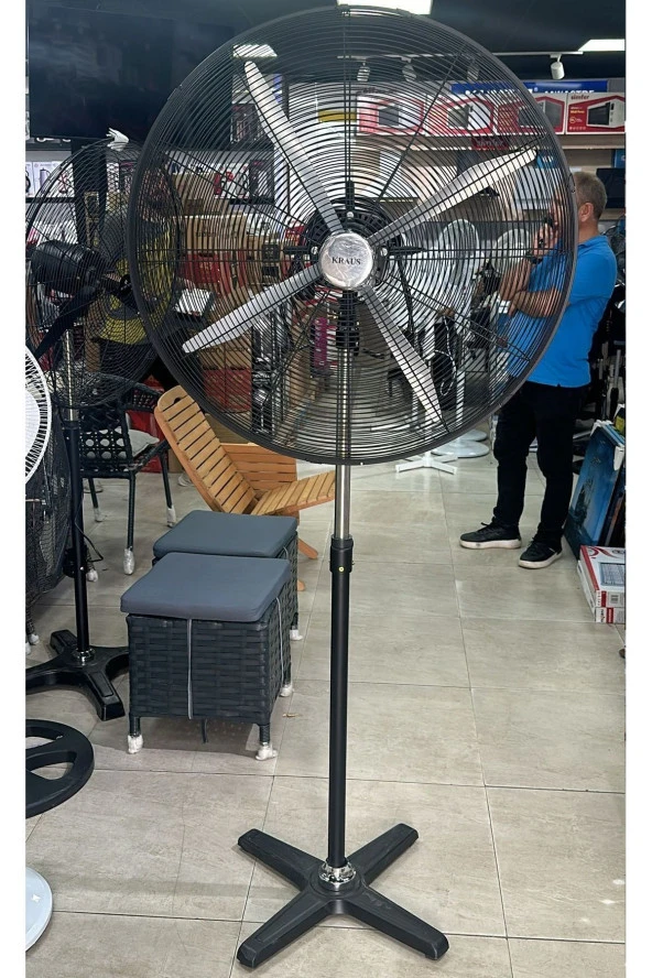 Depolife Sanayi Tipi Vantilatör Battal boy Metal Ayaklı Pervane 75cm Açık hava cafe restoran hava vantilatörü - 3