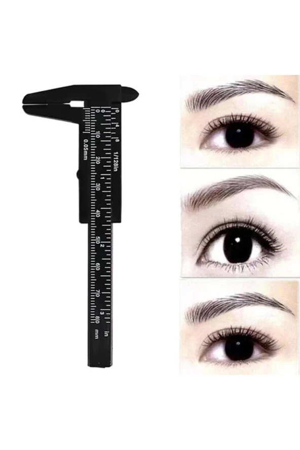 Depolife Taşınabilir Kalibreli 80mm Plastik Kaş Estetik Ölçüm Kumpas Cetvel Plastik Kalıcı Makyaj Ölçüm Aracı - 3