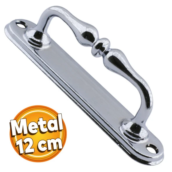 Metal Mobilya Mutfak Dolabı Çekmece Kapı Dolap Kapak Kulpu Kulbu Krom 12 cm Çekme Kulp