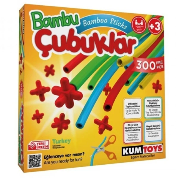 Kumtoys Bambu Çubukları 300 Parça