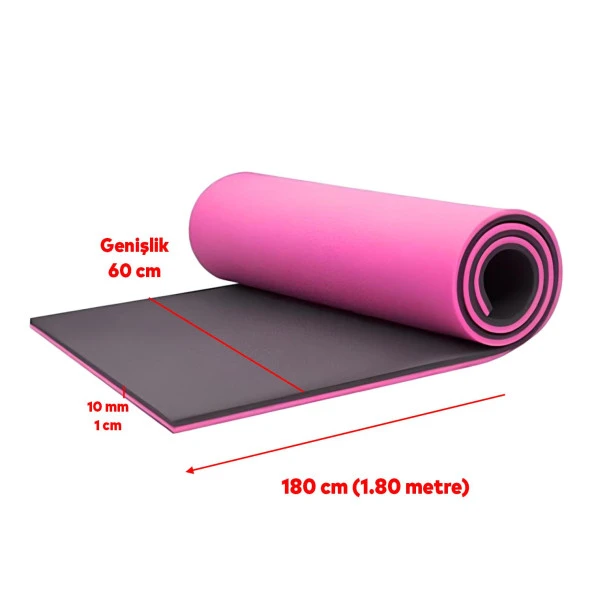 Plates Yoga Matı Pratik Minder Çift Yönlü Su Tutmaz Renkli 180x60 Spor Doğa Yürüyüşü Kamp Süngeri - 2