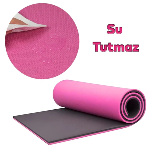 Plates Yoga Matı Pratik Minder Çift Yönlü Su Tutmaz Renkli 180x60 Spor Doğa Yürüyüşü Kamp Süngeri - 3