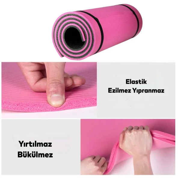 Plates Yoga Matı Pratik Minder Çift Yönlü Su Tutmaz Renkli 180x60 Spor Doğa Yürüyüşü Kamp Süngeri - 4
