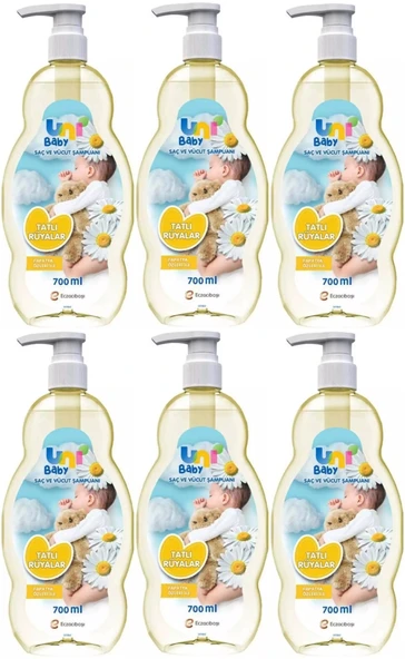 Uni Baby Bebek Şampuanı 700ML Tatlı Rüyalar (Pompalı) (6 Lı Set) - 1