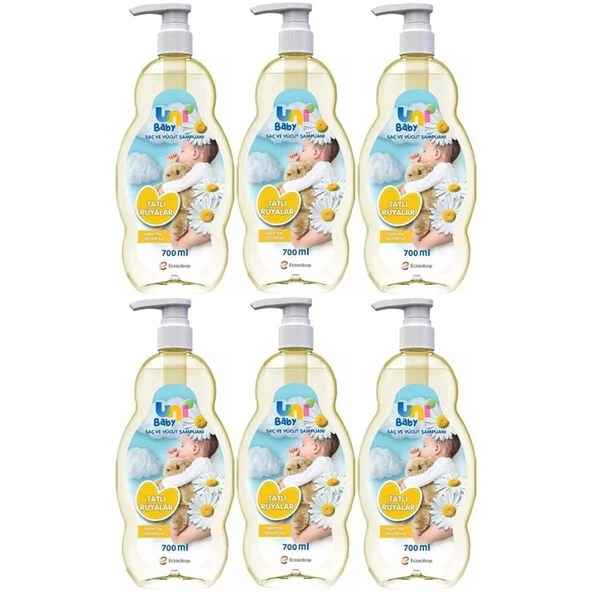 Uni Baby Bebek Şampuanı 700ML Tatlı Rüyalar (Pompalı) (6 Lı Set) ürün görseli 1