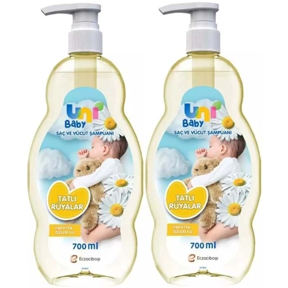 Uni Baby Bebek Şampuanı 700ML Tatlı Rüyalar (Pompalı) (2 Li Set) ürün görseli 1
