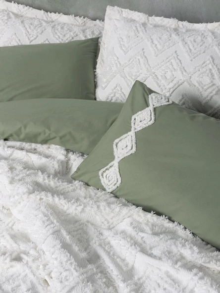 Cotton Box Ranforce Çift Kişilik Yatak Örtülü Nevresim Takımı Limi Luke Krem - 3