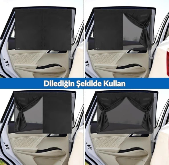 Glanz 2 Adet Araç Yan Cam Perdesi Mıknatıslı Oto Güneşlik Araba Anne Bebek Emzirme Perdesi - 5