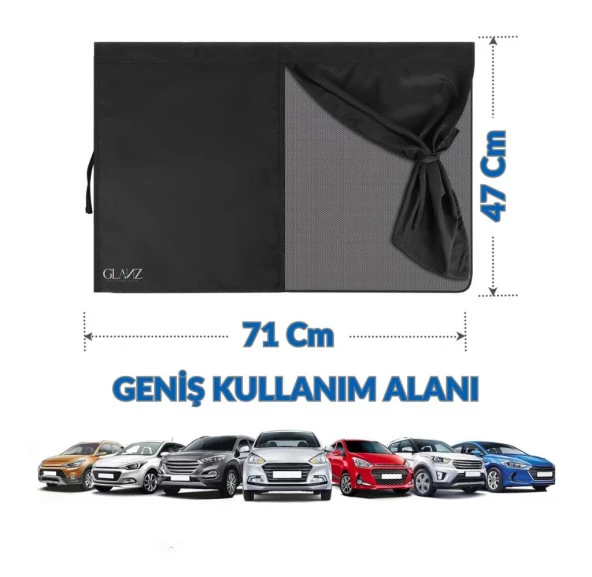 Glanz 2 Adet Araç Yan Cam Perdesi Mıknatıslı Oto Güneşlik Araba Anne Bebek Emzirme Perdesi - 6