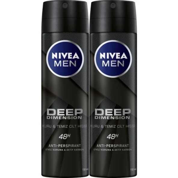 Nivea Men Deep Dimension Sprey Deodorant Erkek 150 ml 2'Li Avantaj Paketi