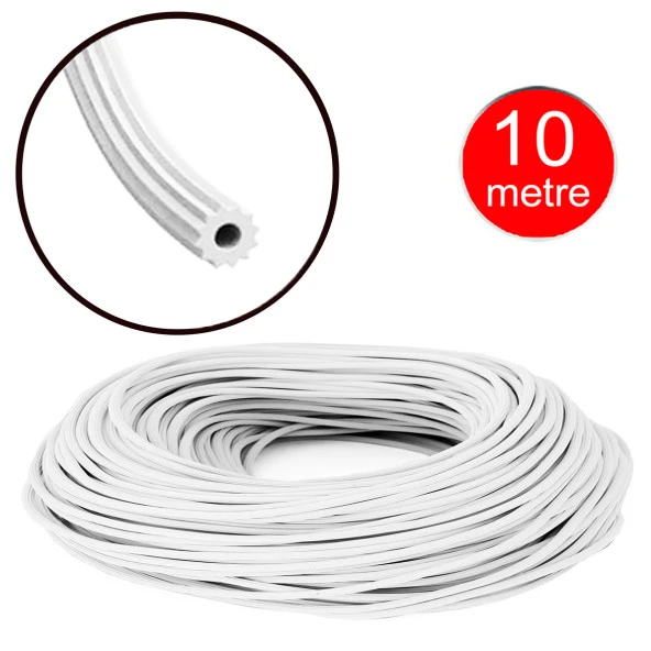 Alüminyum Sineklik Teli Fitili Beyaz 5mm Kapı Pencere Tül Sabitleme Lastik Contası -10 Metre