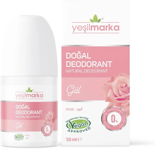 Doğal Deodorant- Gül Kokulu- Çocuk ve Yetişkin İçin İdeal- Etil Alkol- Aluminyum- Parfüm İçermez- Vegan- Organik- Helal- Hassas Ciltler İçin İdeal