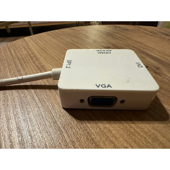 INCA 3in1 Mini DisplayPort DP v1.2 to HDMI DVI 4K VGA Thunderbolt Port Compatible Adapter Cable Square For Macbook A0103W 2.EL ÜRÜN - 4