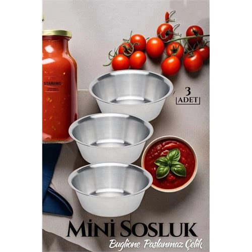 TransForMacion Paslanmaz Çelik Mini Sos Kasesi 3 lü SET 719216