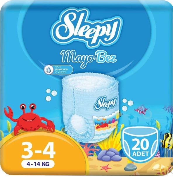 Sleepy Mayo Bebek Bezi Beden:3-4 (4-14Kg) Maxi (İç Adet 20) Tekli Pk