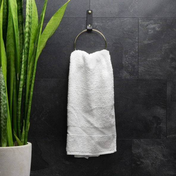 Manda Derisinden Asma Sistemli Halka Havluluk, Havlu Askısı - Gold - 3