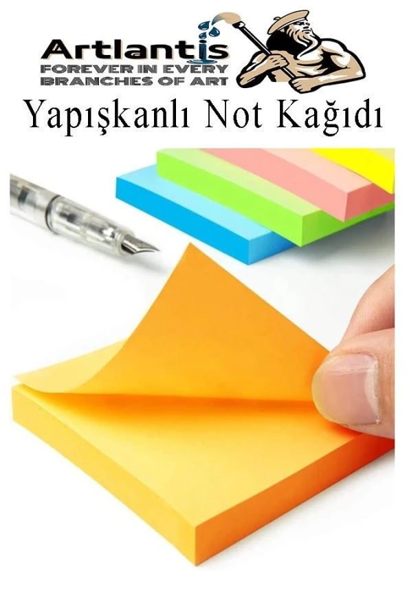 Yapışkanlı Not Kağıdı 6 Renk 450 Sayfa 1 Paket Envai Küp Blok Yapışkanlı Postit 75x75 mm Renkli - 2