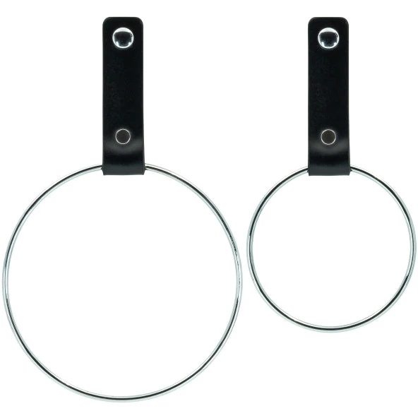 Manda Derisinden Asma Sistemli Halka Havluluk, Havlu Askısı - Silver - 2