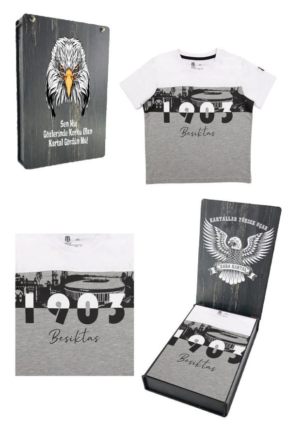 Beşiktaş Orijinal Çocuk T-Shirt Hediyelik Ahşap Kutulu