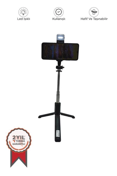 Torima Q07 Led Işıklı Kumandalı  Çok Amaçlı Tripod Selfie Çubuğu Anroid İos Uyumlu