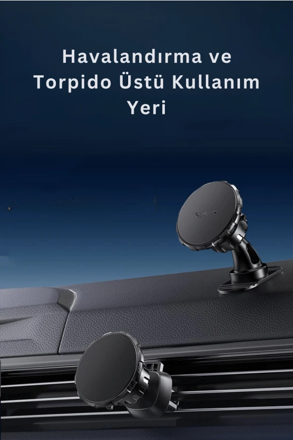 CC153 2in1 Izgara Klipsli ve Yapışkanlı 360 Derece Ayarlanabilir Manyetik Magsafe Araç Tutucu - Resim 2