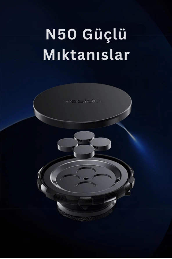 CC153 2in1 Izgara Klipsli ve Yapışkanlı 360 Derece Ayarlanabilir Manyetik Magsafe Araç Tutucu - Resim 3