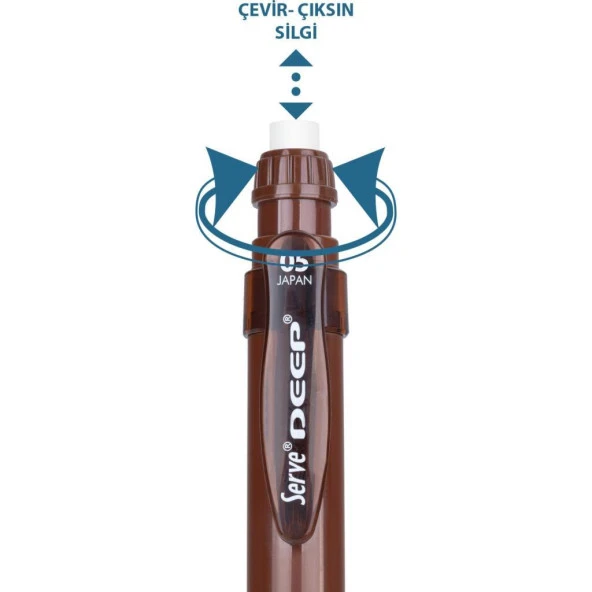 Serve Deep Mekanik Uçlu Kalem Toprak Tonları 0.5 mm Toprak Kahverengi - Resim 2