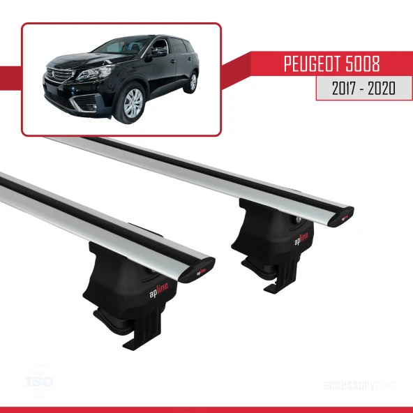 Peugeot 5008 2017-2020 Arası ile uyumlu ACE-4 Ara Atkı Tavan Barı GRİ