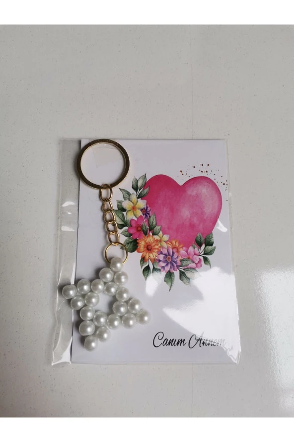 MİNİK ADIMLAR Minik Adımlar Anneler Günü Hediyeleri İnci Kare Anahtarlık 10 Adet - 4