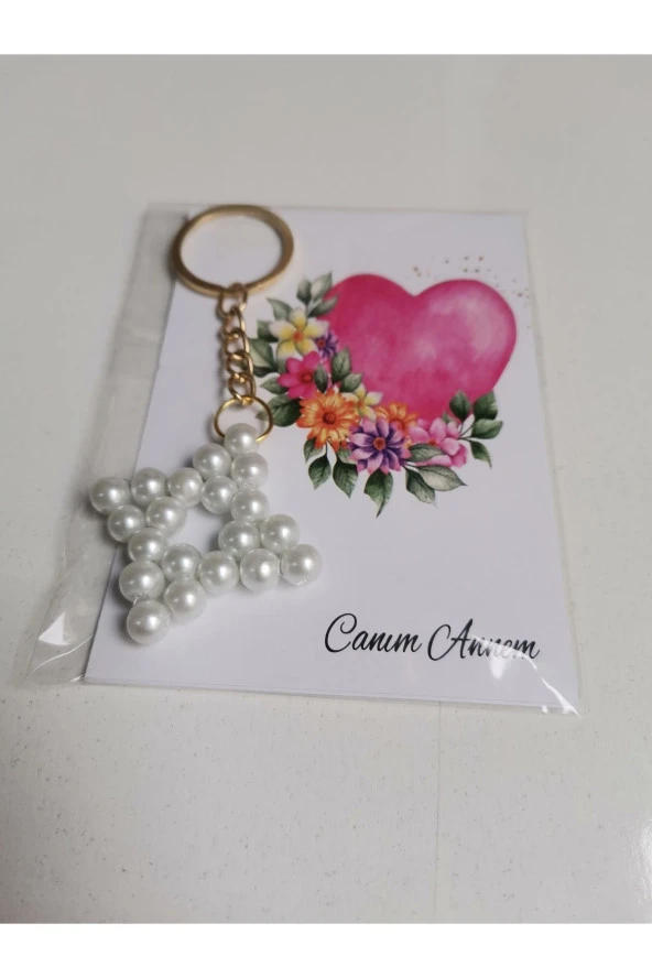 MİNİK ADIMLAR Minik Adımlar Anneler Günü Hediyeleri İnci Kare Anahtarlık 50 Adet - Resim 5