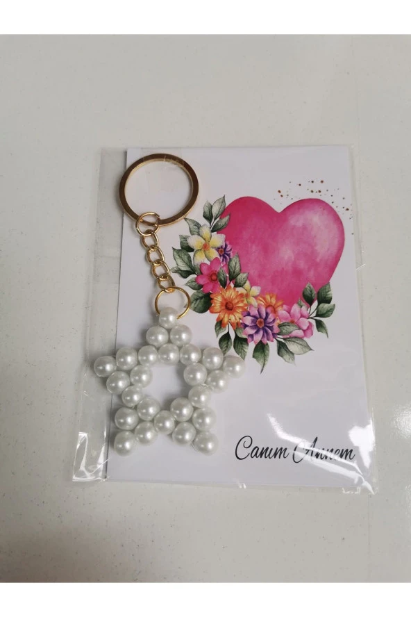 MİNİK ADIMLAR Minik Adımlar Anneler Günü Hediyeleri İnci Yıldız Anahtarlık 100 Adet - 5