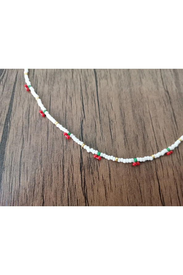 MİNİK ADIMLAR Minik Adımlar Kum Boncuk Kiraz Kolye - 3