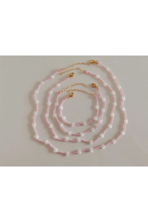 MİNİK ADIMLAR Kum Boncuk Papatya Anne & Çocuk Kolye Ve Bileklik - 2