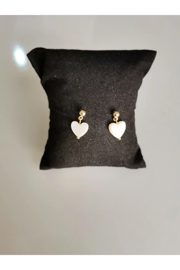 MİNİK ADIMLAR Sedef Kalp Top Küpe - 2