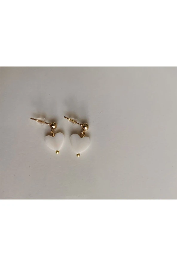 MİNİK ADIMLAR Sedef Kalp Top Küpe - 4