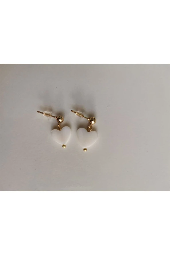 MİNİK ADIMLAR Sedef Kalp Top Küpe - 5