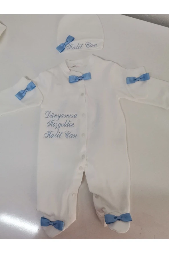 MİNİK ADIMLAR İsme Özel Nakışlı Tulum - 3