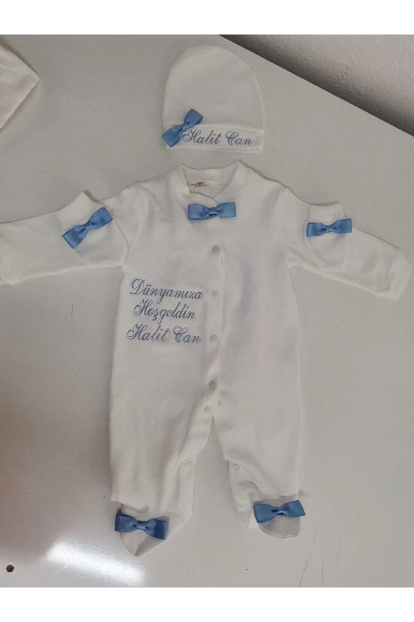 MİNİK ADIMLAR İsme Özel Nakışlı Tulum - 4