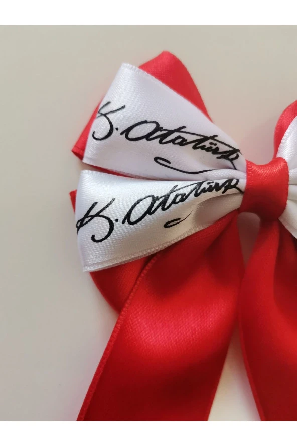 MİNİK ADIMLAR 2 Adet 29 Ekim 10 Kasım ATATÜRK Ve İMZASI Baskılı Özel Tasarım Klips Toka - 2